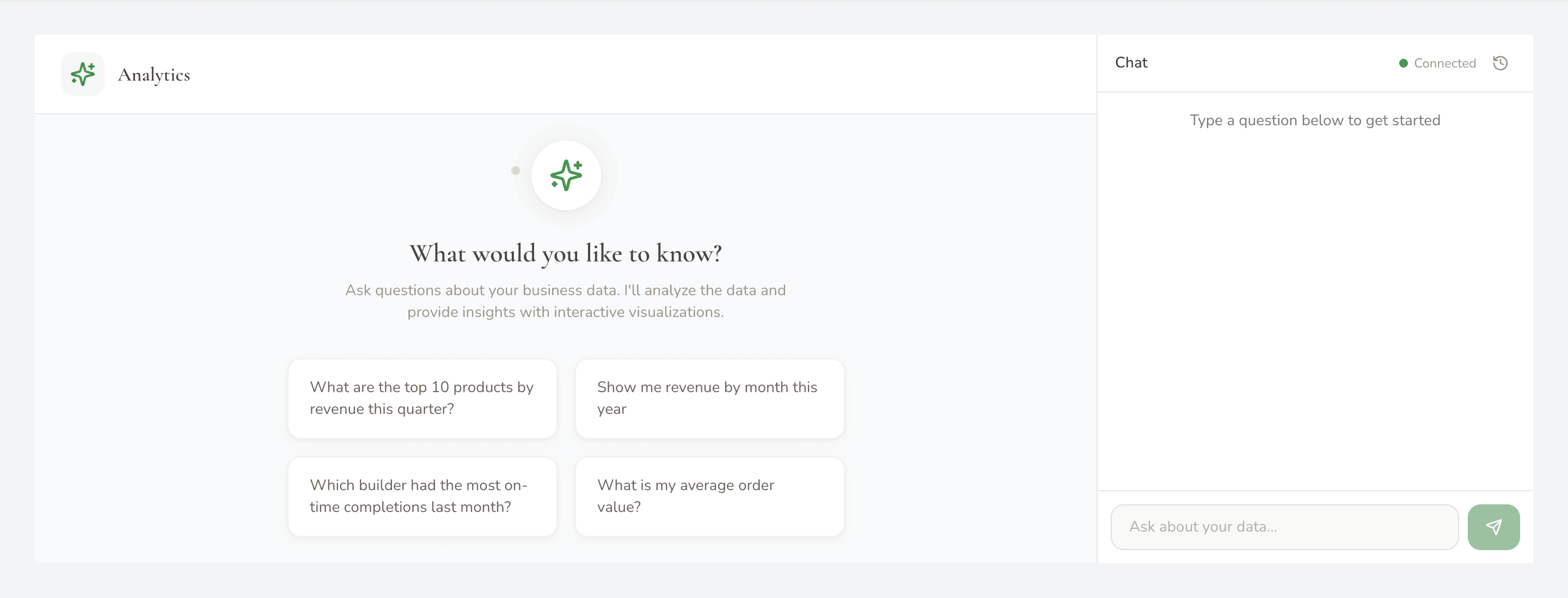 The analytics view